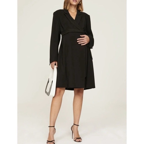 Emilia George Marie Blazer Transitional Maternity Knee Length Shirt Dress Sz XS - Picture 11 of 11